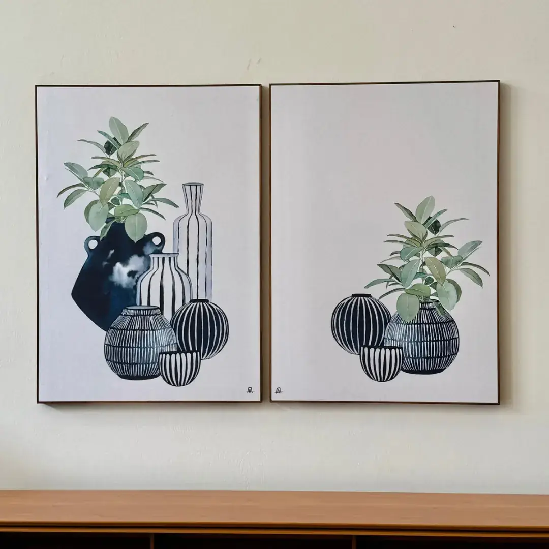 Quadros decorativos com vasos